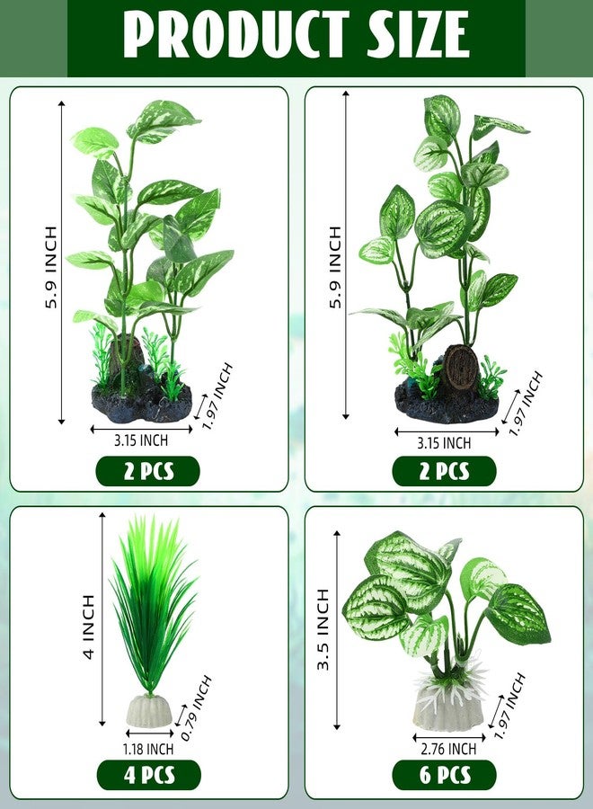 Maysing 14 Pcs Aquarium Decorations Fish Tank Artificial Plastic Plants Silk Aquarium Plants Aquatic Water Grass Foreground Decor for Fish Tank Decoration - Image 2